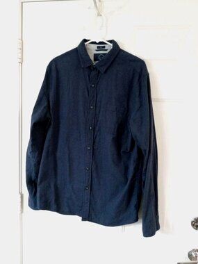 Even Tide Men's Large Tall Button Up Long Sleeve Shirt Brushed Cotton, Cashmere